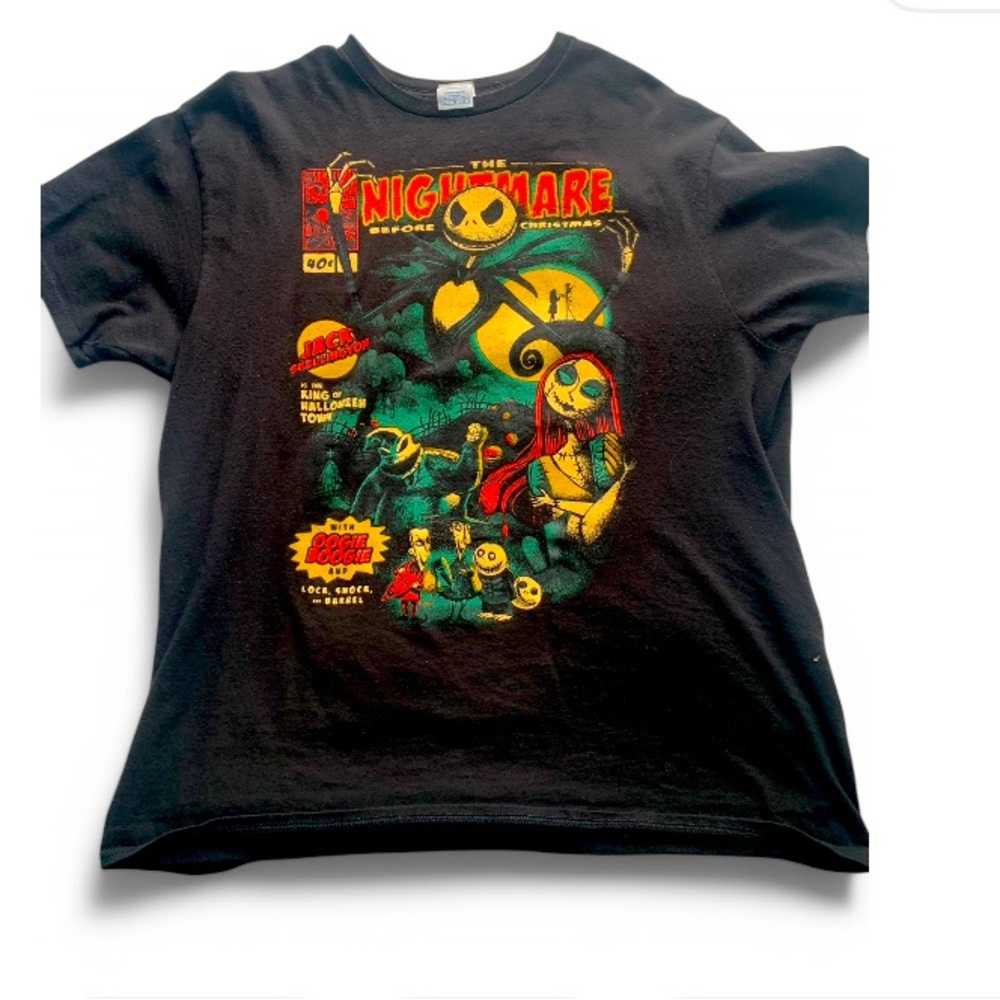 Black Short Sleeve Tee with Halloween Graphic
